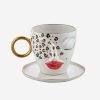 Chiara Alessi Leopar Krem Seramik Kahve Fincanı 160 ml