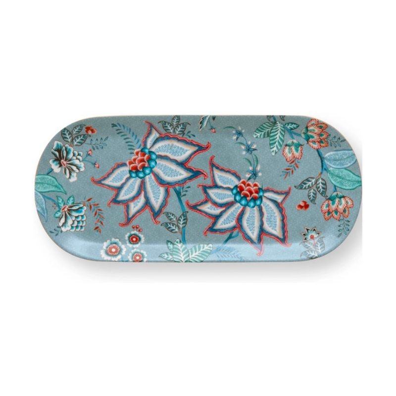 Pip Studio Flower Festival Mavi Oval Servis Tabağı 33 Cm