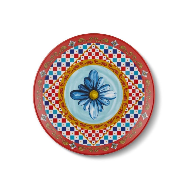Chiara Alessi Capri Mavi Çiçekli Tabak 21 Cm