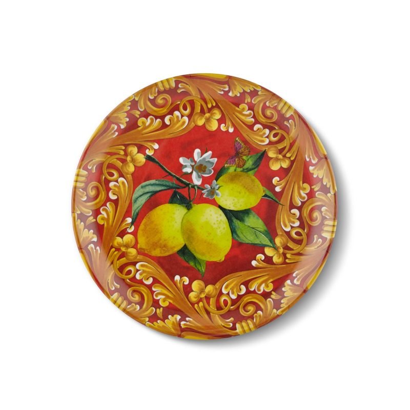 Chiara Alessi Capri Kırmızı Limonlu Tabak 21 Cm