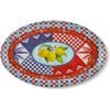 Chiara Alessi Capri Kırmızı Mavi Oval Servis Tabağı 34*21,5 Cm