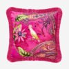 Chiara Alessi Magic Garden Pembe Kadife Dekoratif Yastık 45x45 Cm