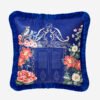 Chiara Alessi Magic Garden Lacivert Kadife Dekoratif Yastık 45x45 Cm