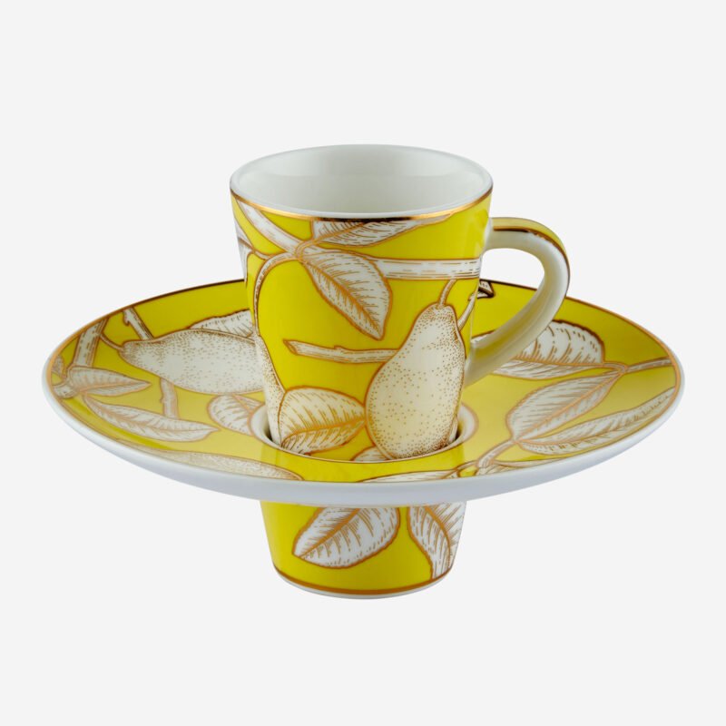 Chiara Alessi Ravello Sarı Porselen Kahve Fincan Seti 100 Ml