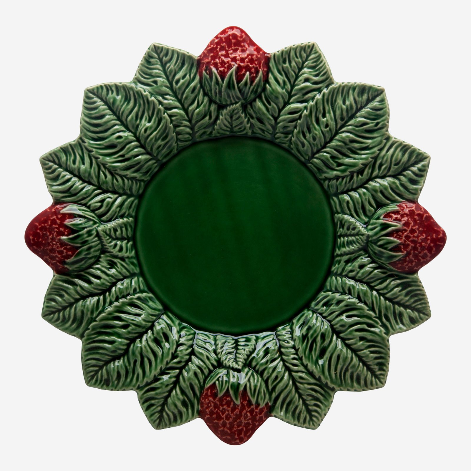 Bordallo Pinheiro Strawberries Yeşil Seramik Yemek Tabağı 33 Cm