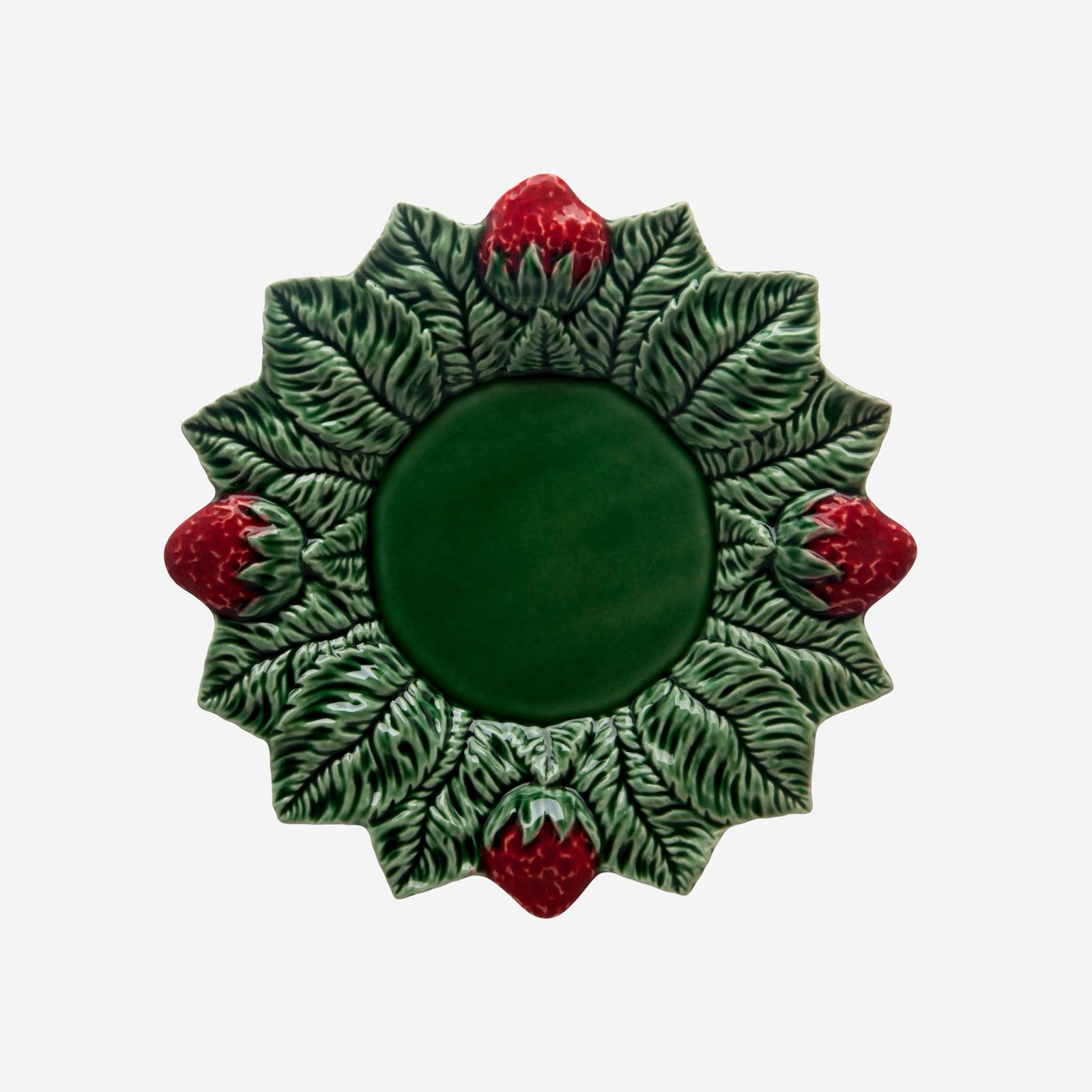 Bordallo Pinheiro Strawberries Yeşil Seramik Yemek Tabağı 26 Cm