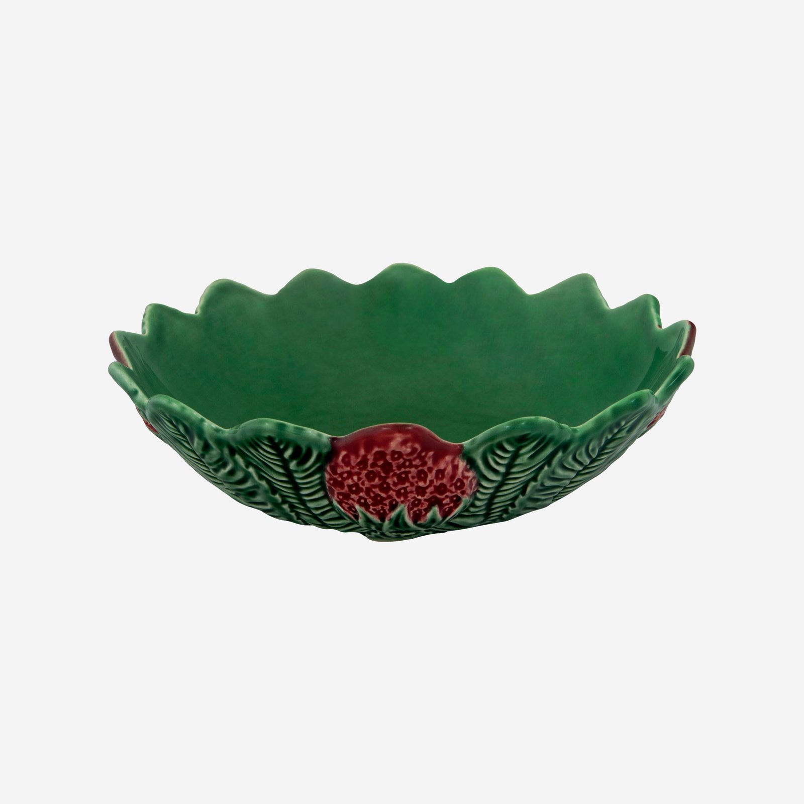 Bordallo Pinheiro Strawberries Yeşil Seramik Servis Kasesi 23,5 Cm
