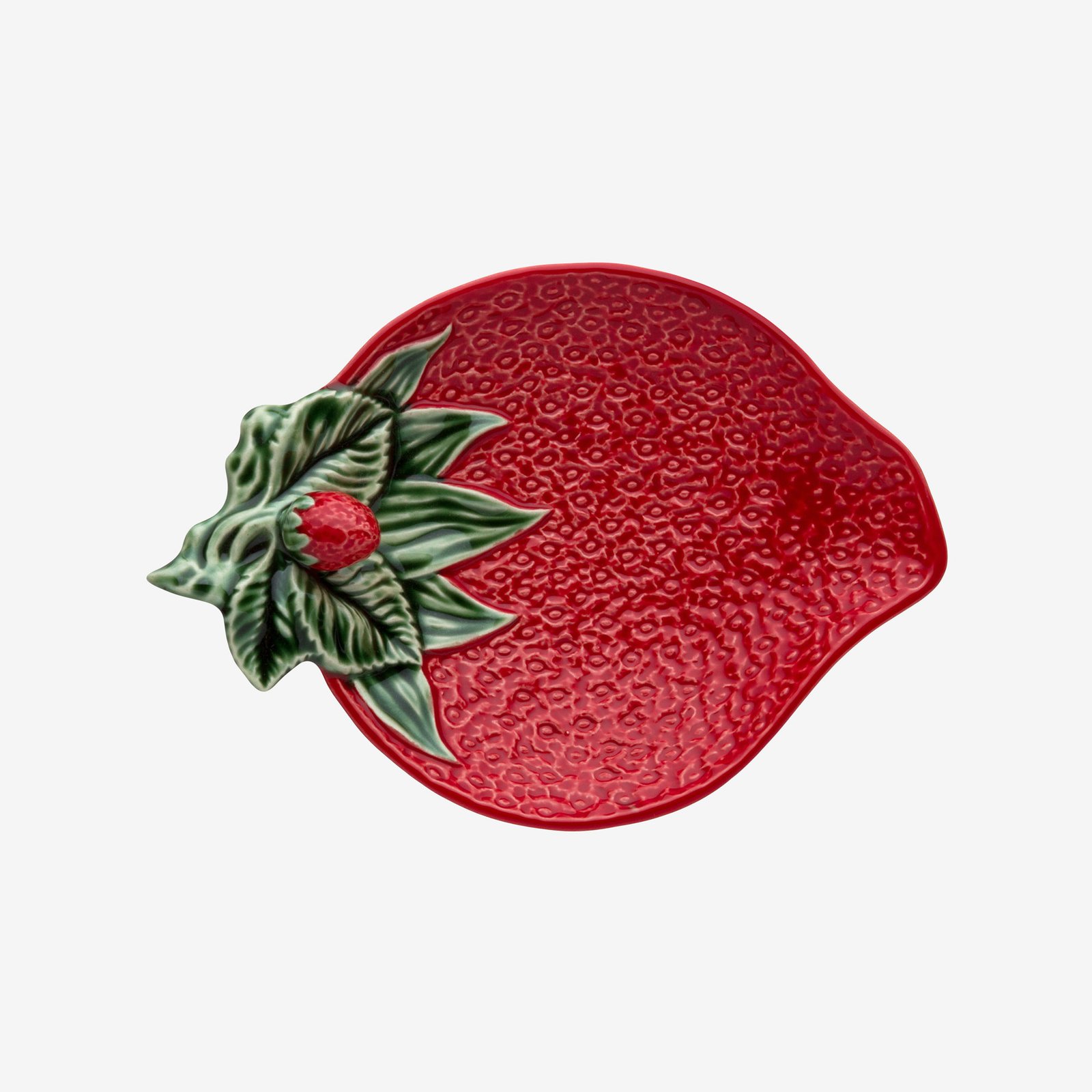Bordallo Pinheiro Strawberries Kırmızı Seramik Servis Tabağı 21 Cm