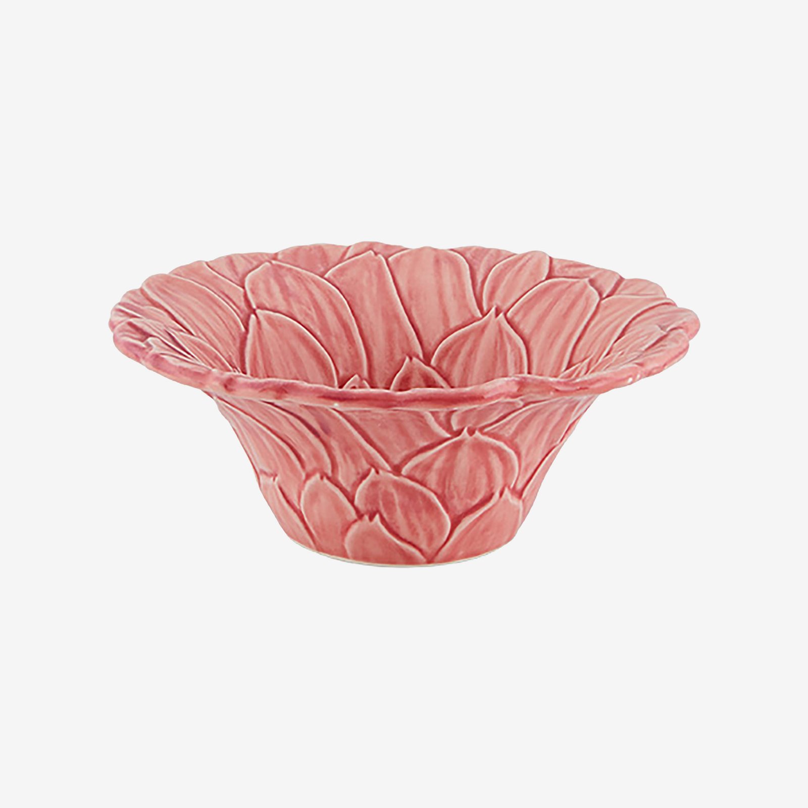 Bordallo Pinheiro Maria Flor Pembe Seramik Servis Kasesi 16 Cm