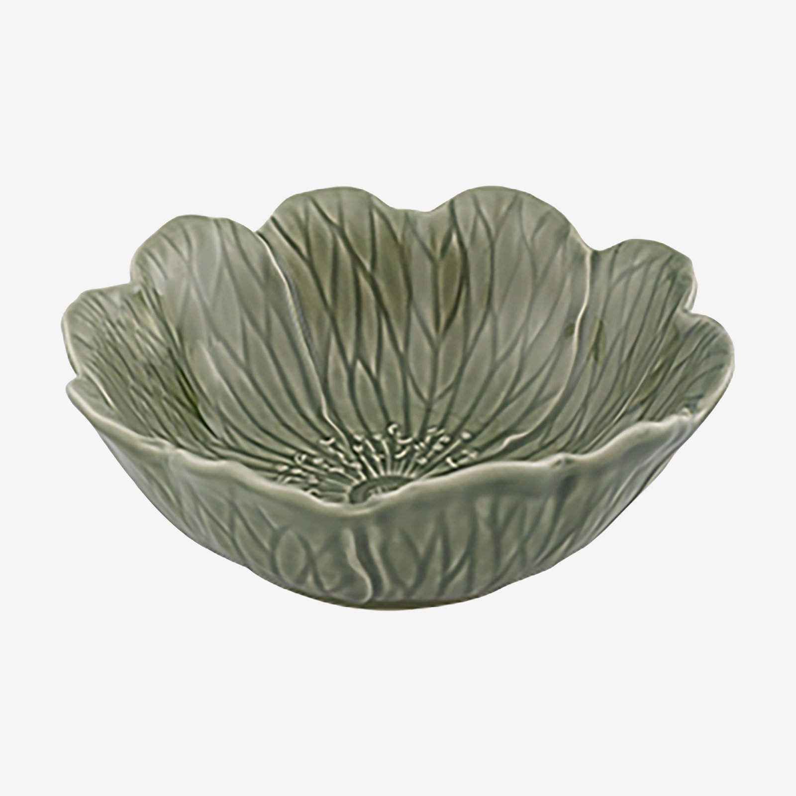 Bordallo Pinheiro Flora Gri Seramik Servis Kasesi 17 Cm