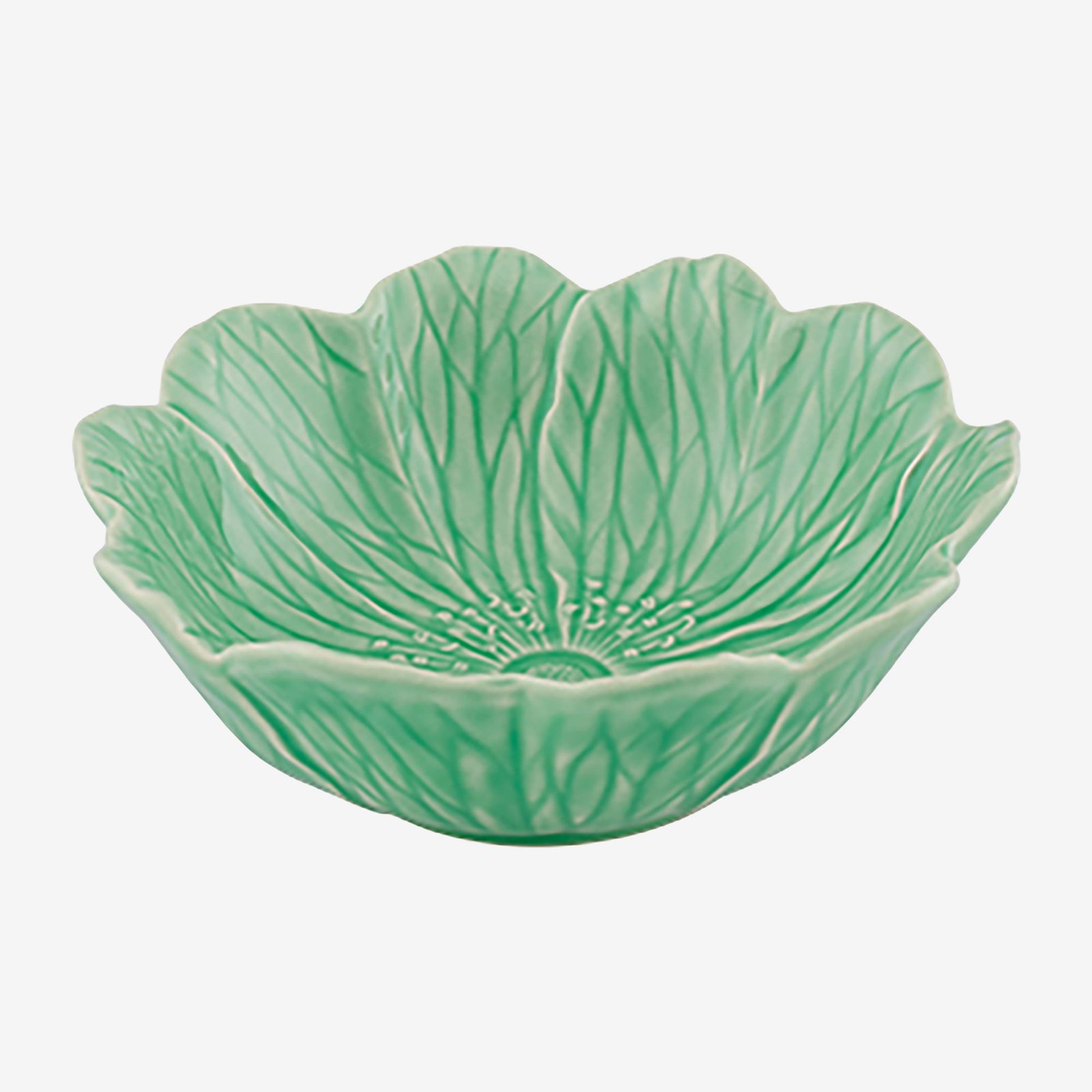 Bordallo Pinheiro Flora Yeşil Seramik Servis Kasesi 17 Cm