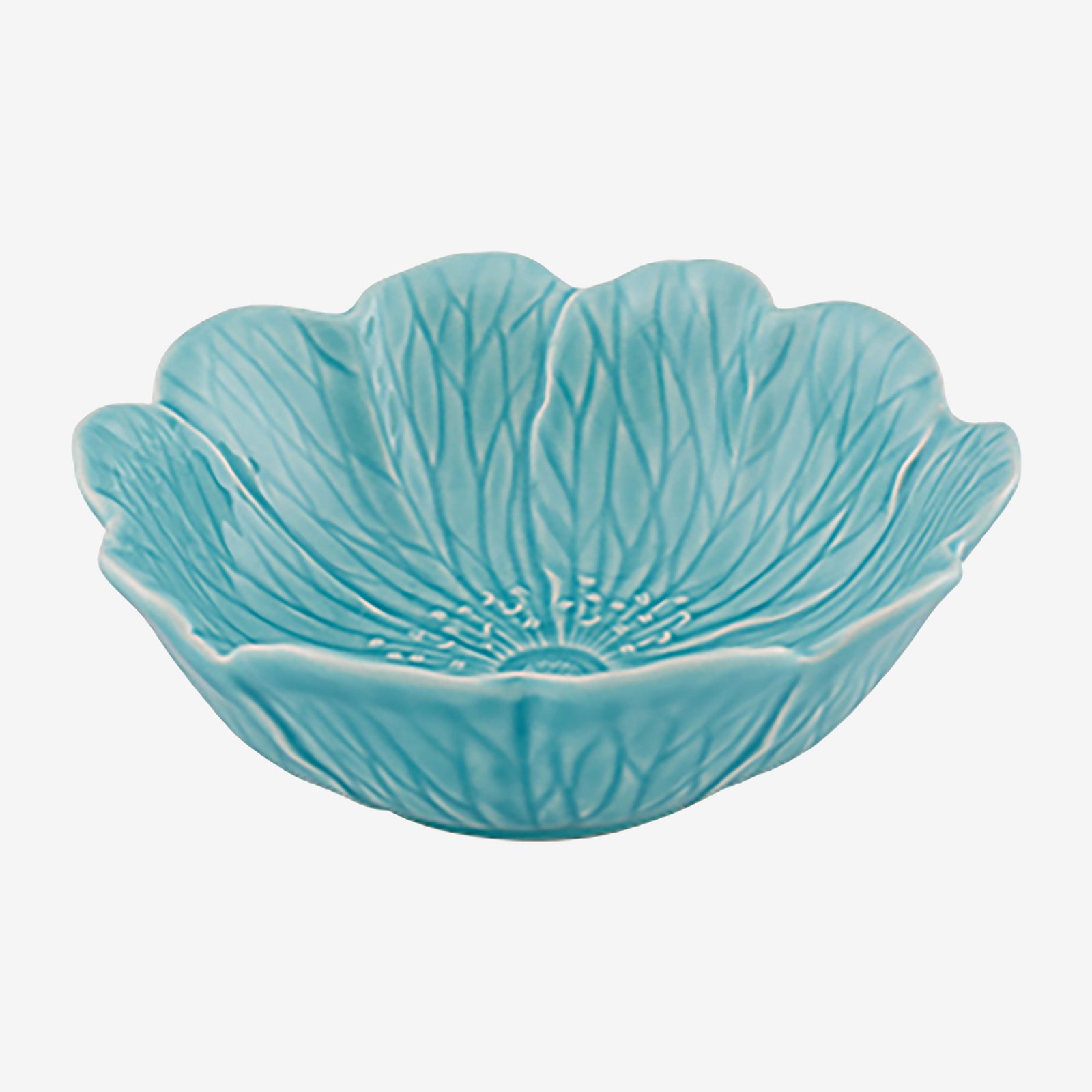 Bordallo Pinheiro Flora Mavi Seramik Servis Kasesi 17 Cm
