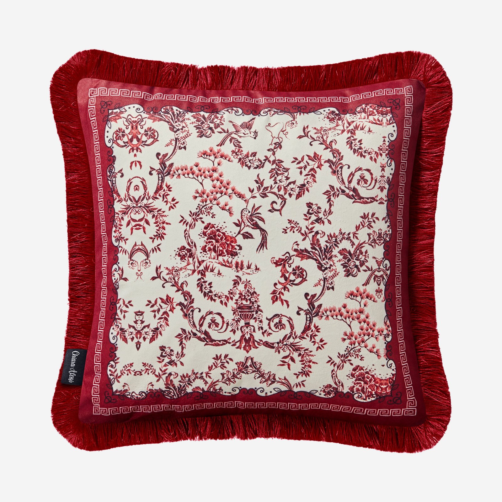 Chiara Alessi Kırmızı Kadife Dekoratif Yastık 45x45 Cm
