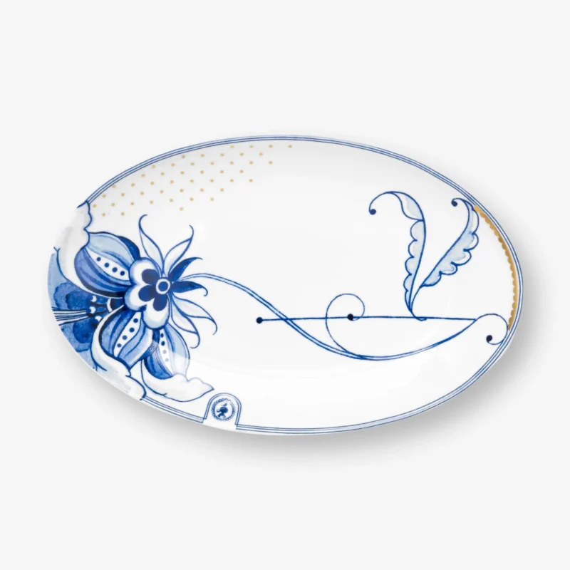 Pip Sudio Blue Bird Beyaz Porselen Servis Tabağı 25,5x16,5 Cm