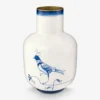 Pip Sudio Blue Bird Beyaz Metal Vazo 30 Cm