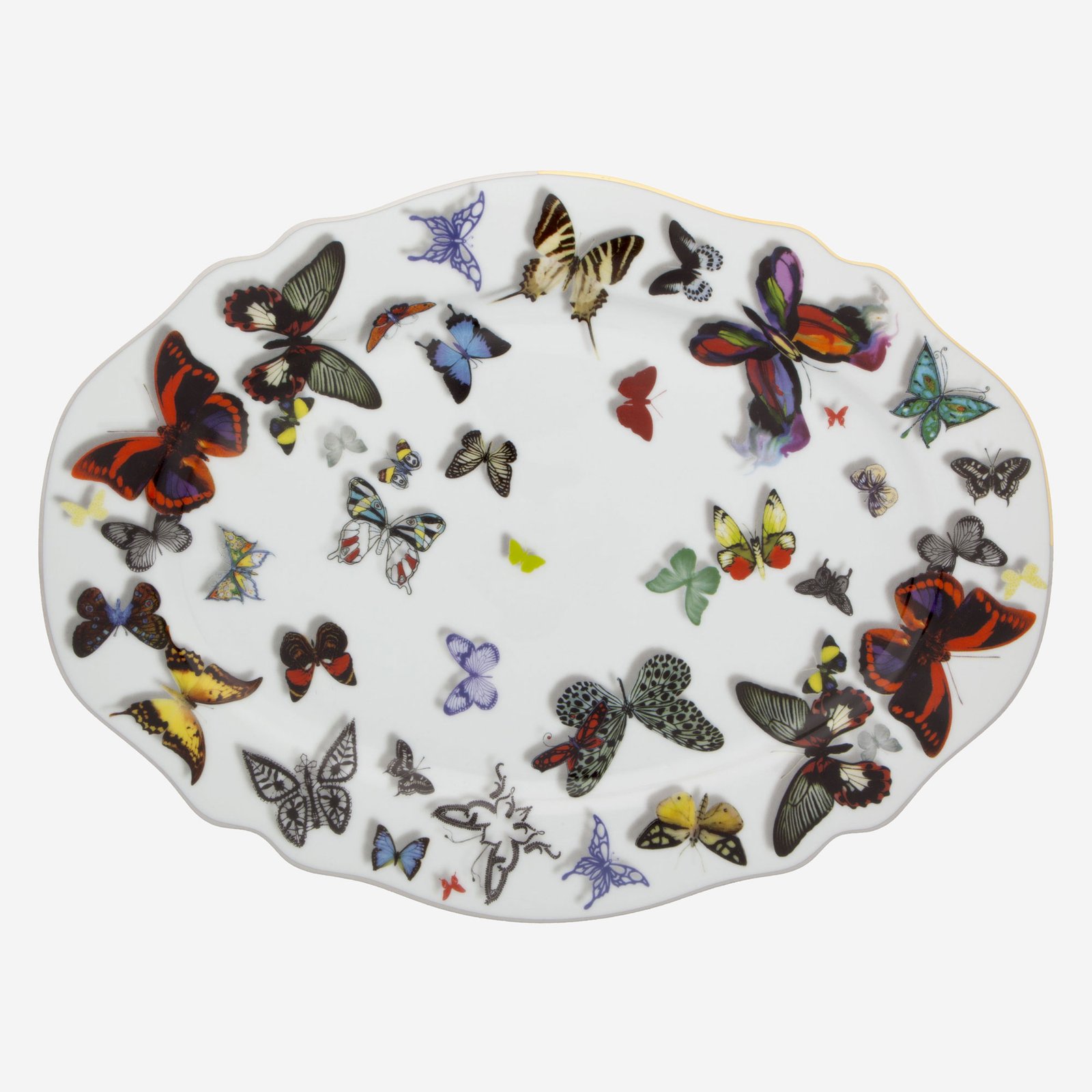 Vista Alegre Butterfly Parade Beyaz Porselen Servis Tabağı 32 Cm