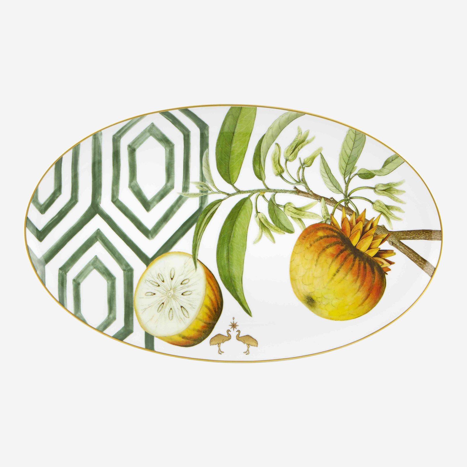 Vista Alegre Amazonia Yeşil Porselen Servis Tabağı 40 Cm