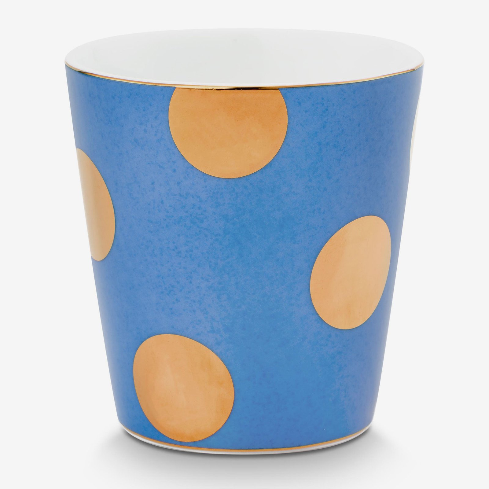 Pip Studio Dot Delight Altın / Mavi Kulpsuz  Mug & Çay Tabağı Seti 290 ml
