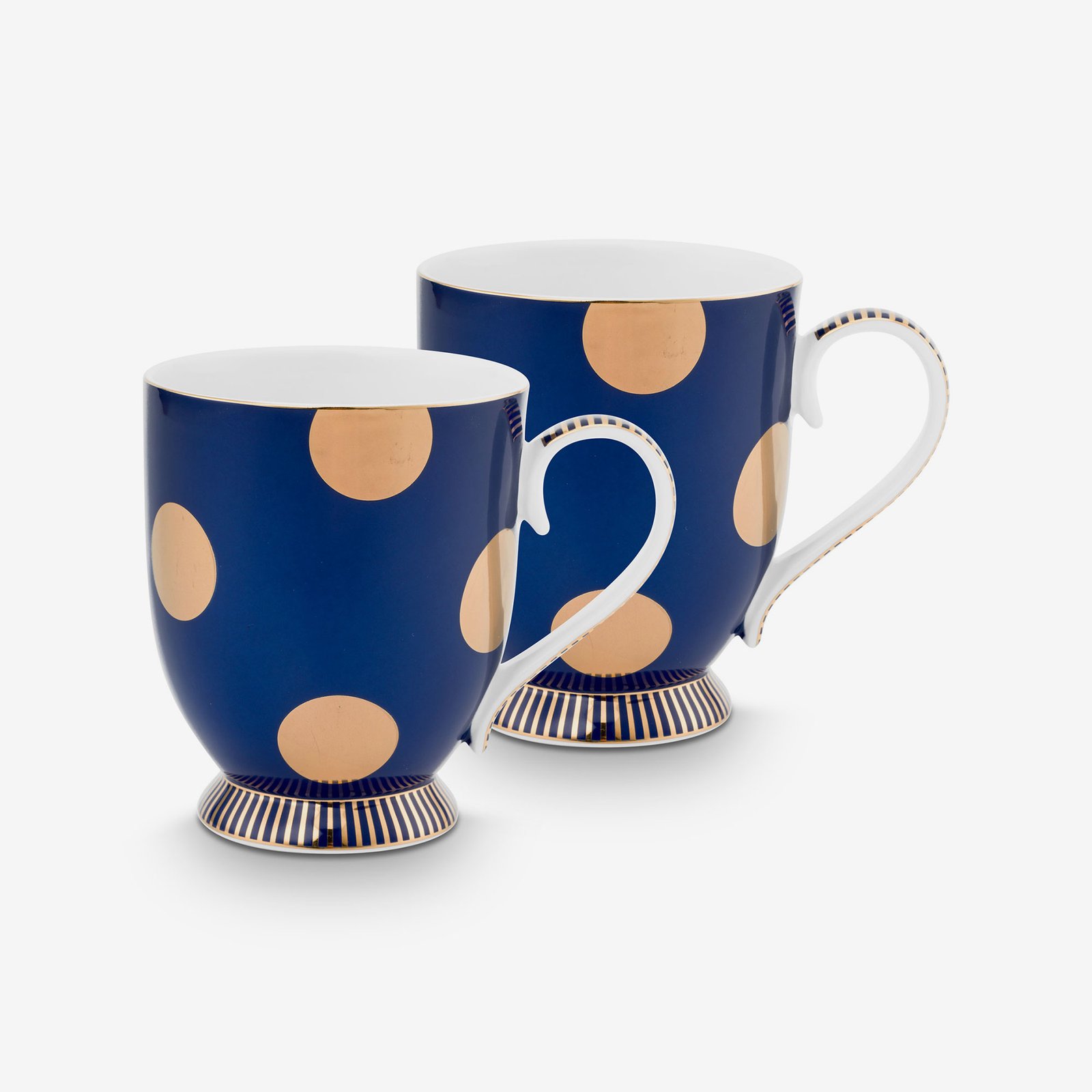 Pip Studio Dot Delight Lacivert Porselen Kupa Seti 380 Ml