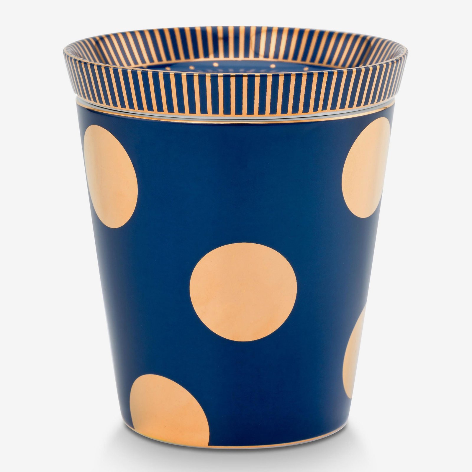 Pip Studio Dot Delight Altın / Lacivert Kulpsuz  Mug & Çay Tabağı Seti 290 ml