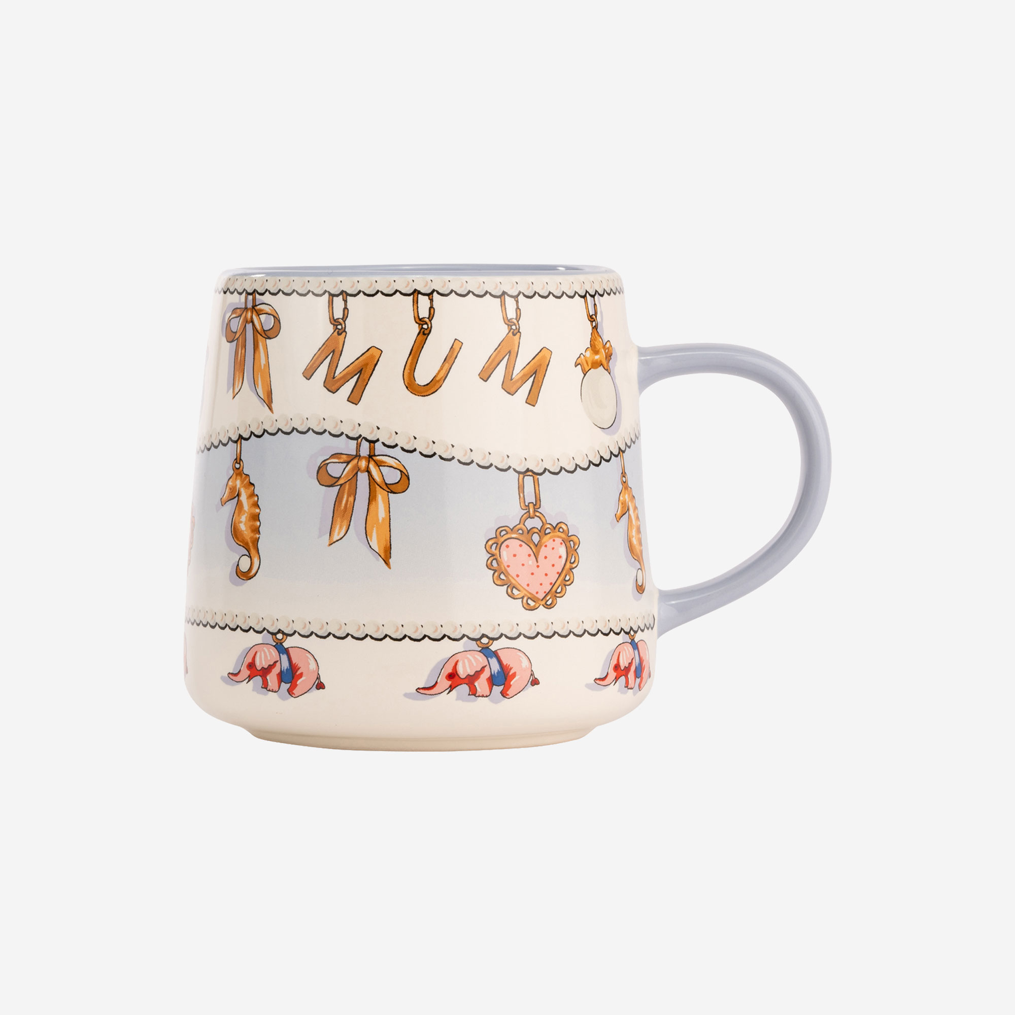 Cath Kidston Strawberry Blue Mavi Porselen Kupa 340 Ml