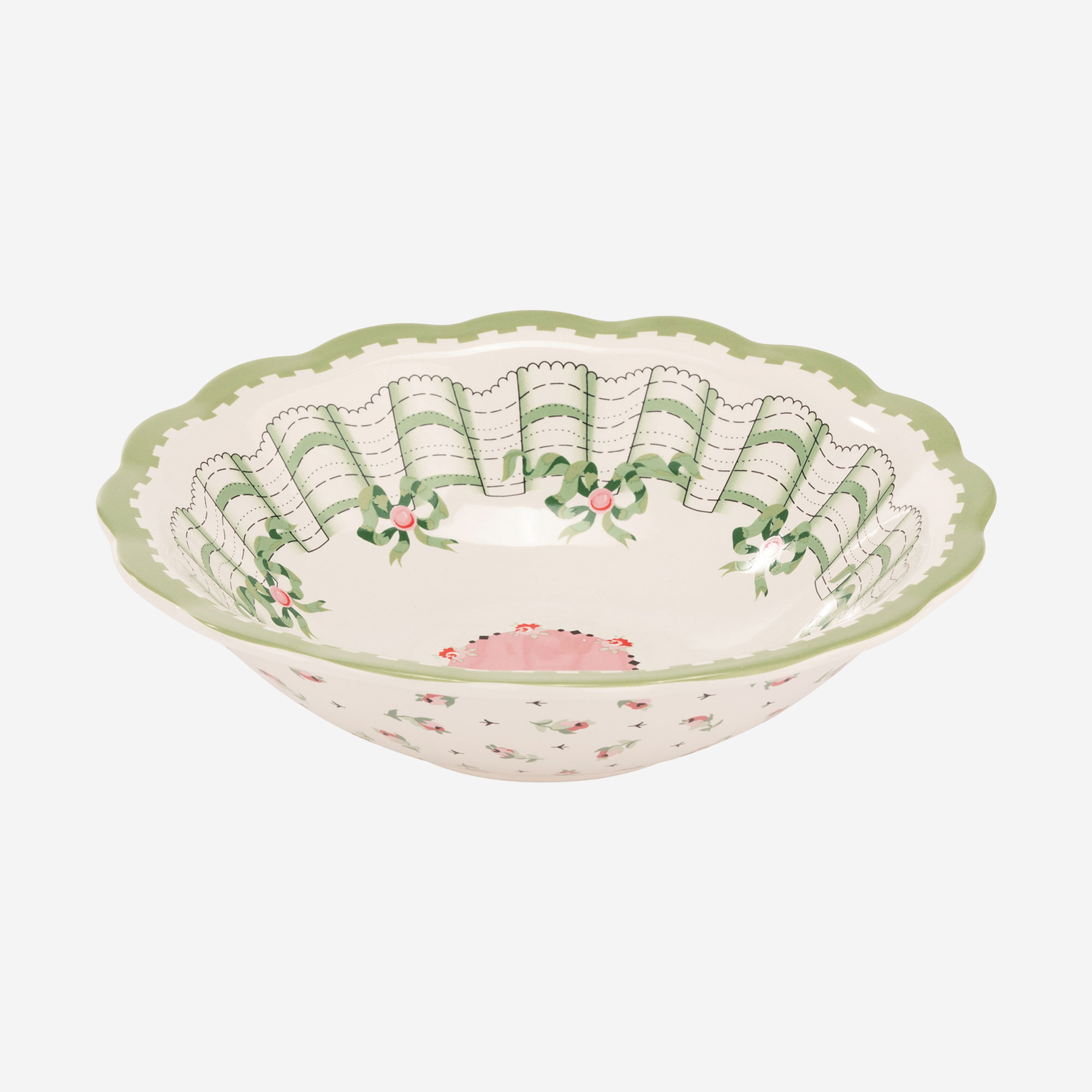 Cath Kidston Spring Birds Yeşil Porselen Kase 20 Cm
