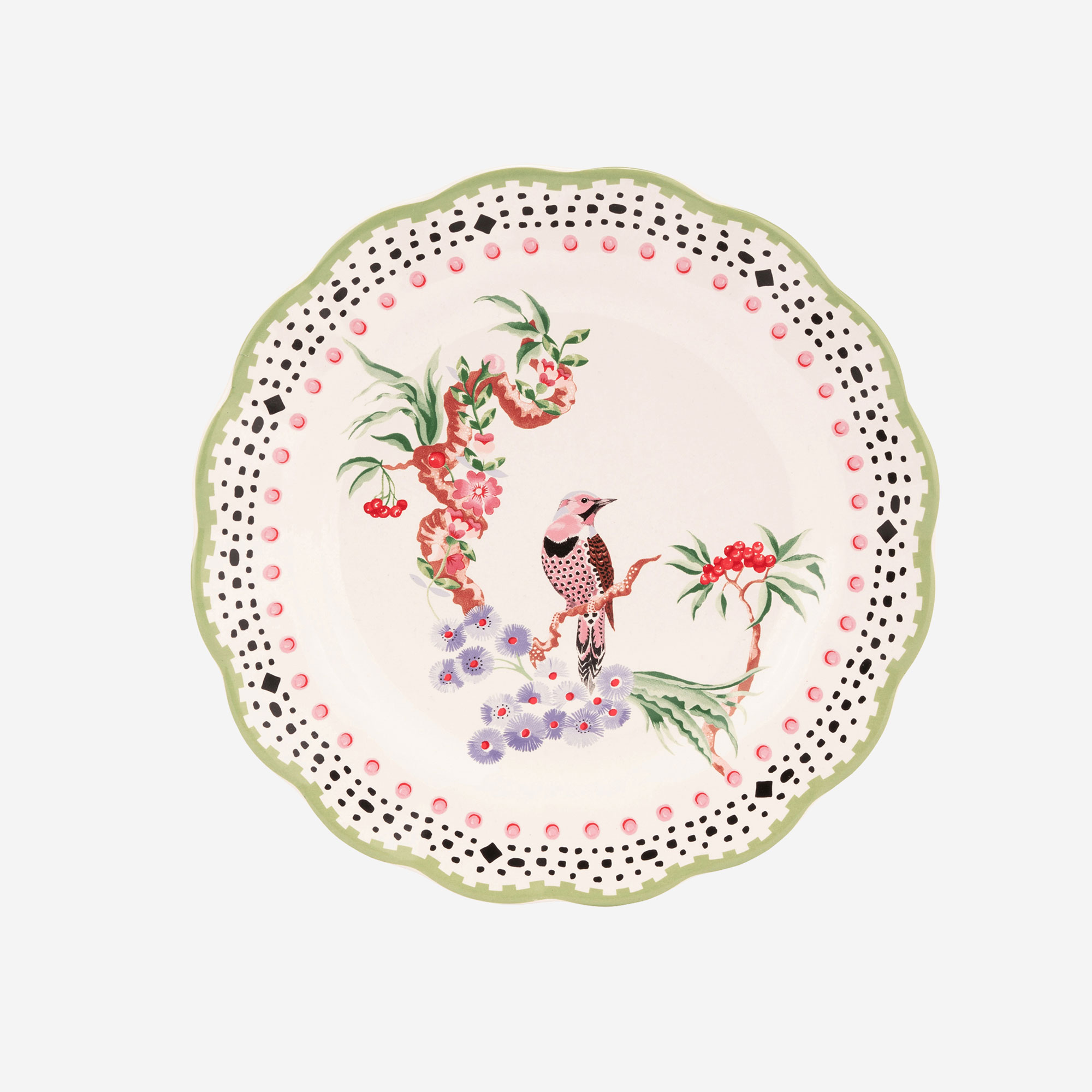 Cath Kidston Spring Birds Yeşil Porselen Kahvaltı Tabağı 21 Cm