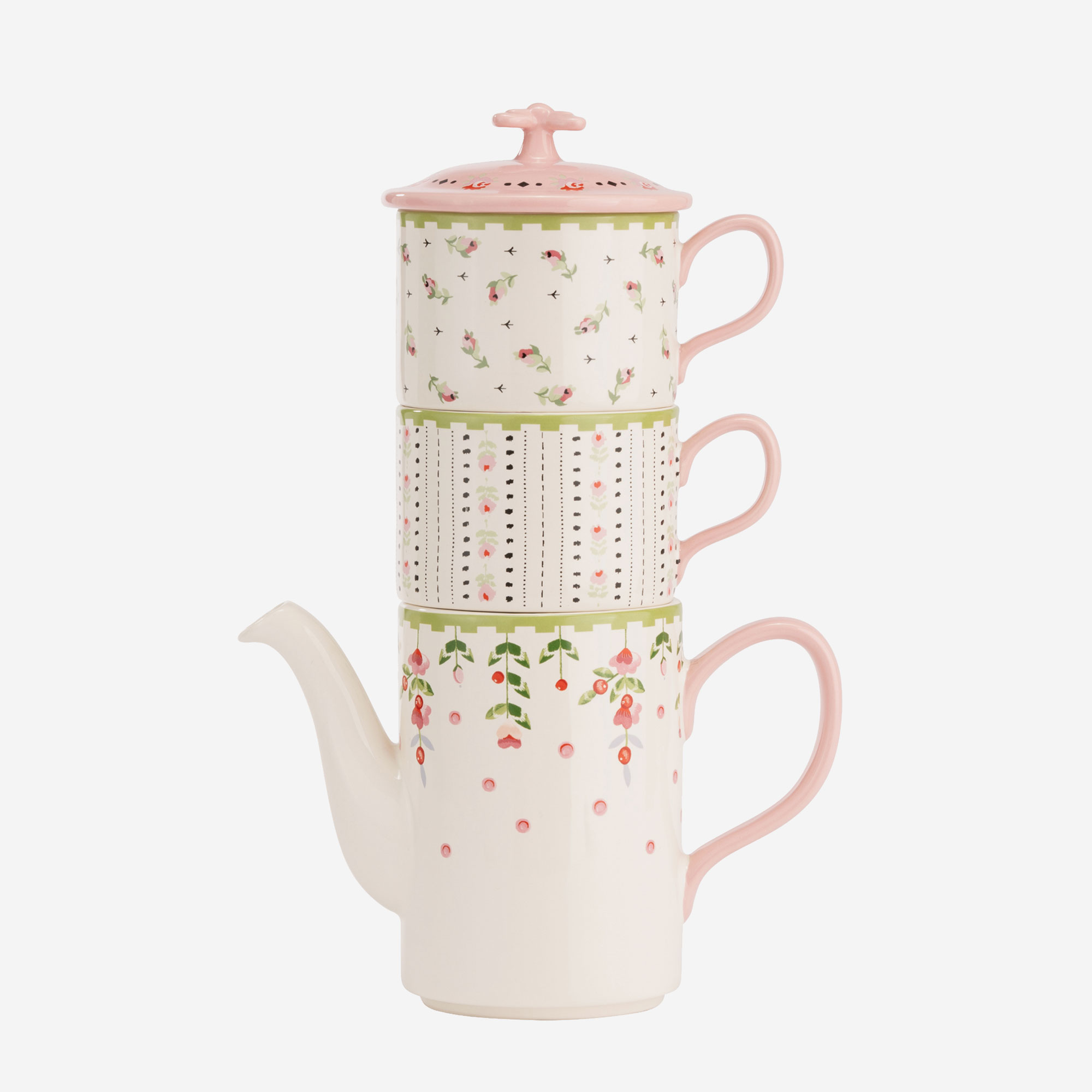 Cath Kidston Spring Birds Pembe Porselen Çay Fincan Seti 400 Ml