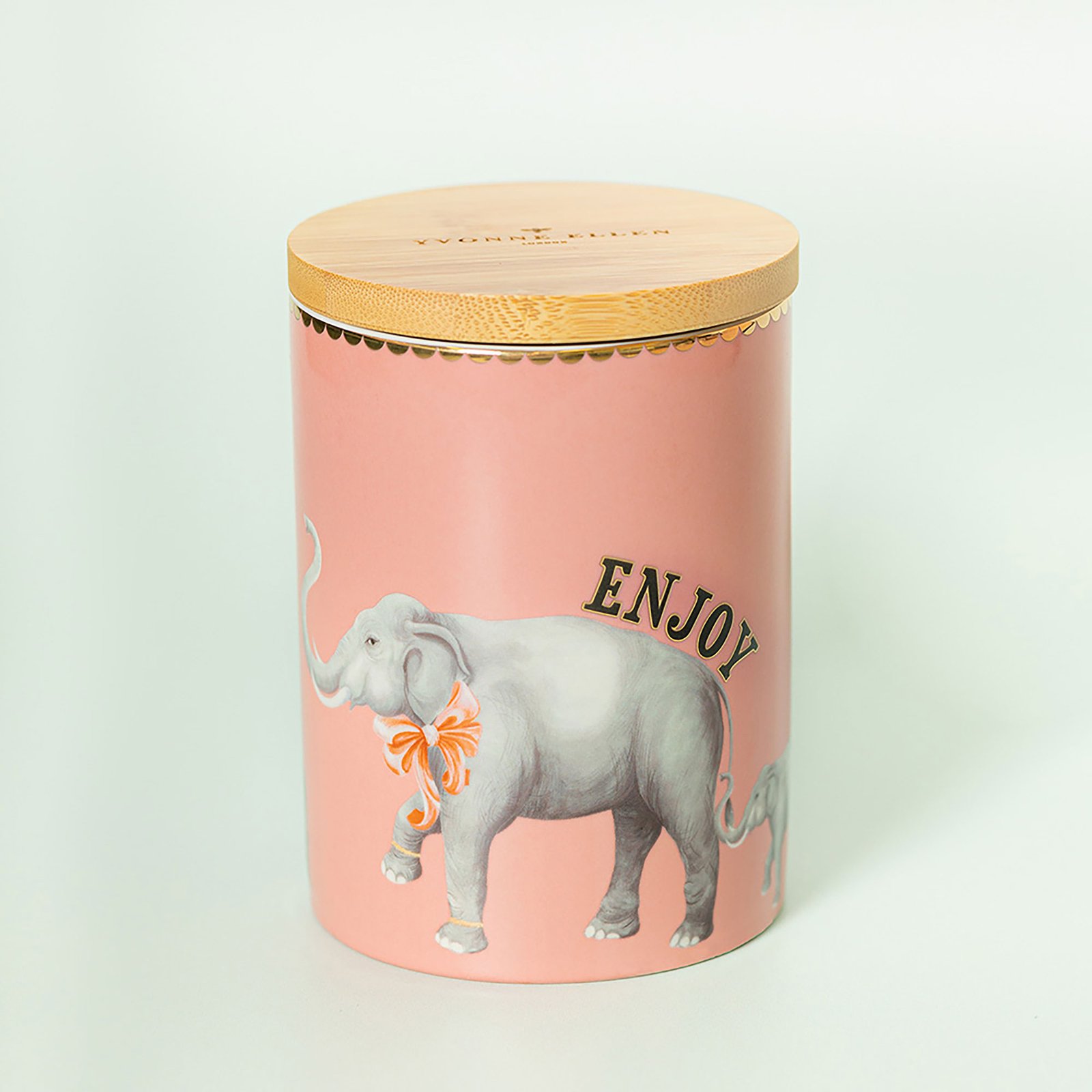 Yvonne Ellen Animals Pembe Porselen Saklama Kabı 10x15 Cm