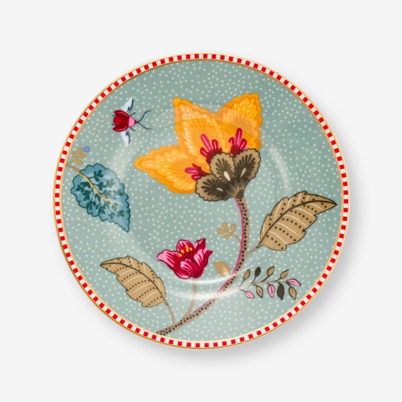 Pip Studio Fantasy Blooming Tales Mavi Porselen Petit Four Tabağı 12 Cm