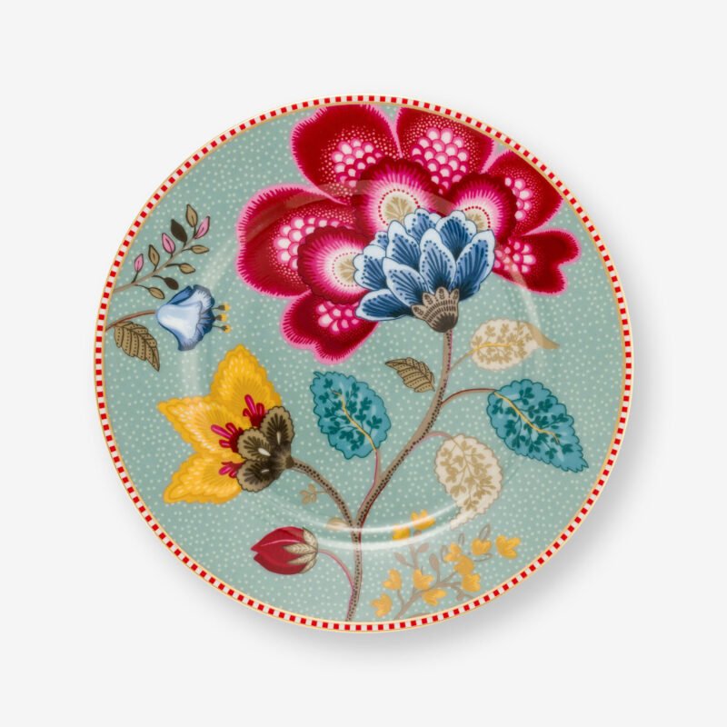 Pip Studio Fantasy Blooming Tales Mavi Porselen Pasta Tabağı 17 Cm