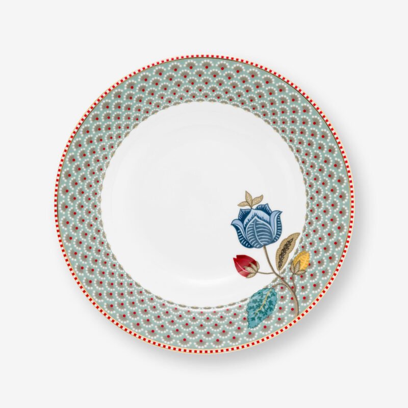 Pip Studio Fantasy Blooming Tales Mavi Porselen Çukur Tabak 21,5 Cm