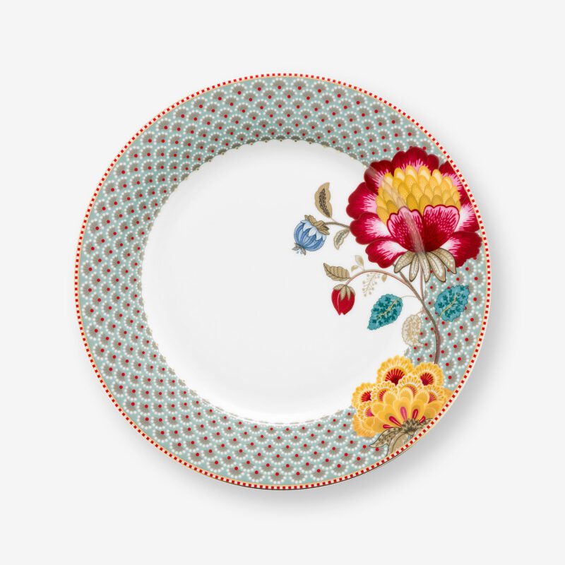 Pip Studio Fantasy Blooming Tales Mavi Porselen Yemek Tabağı 26,5 Cm