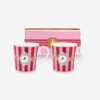 Pip Studio Love Birds Kırmızı/Pembe Çizgili Porselen Kupa Seti 150 Ml