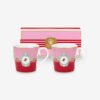 Pip Studio Love Birds Kırmızı/Pembe Madalyon Porselen Kupa Seti 250 Ml
