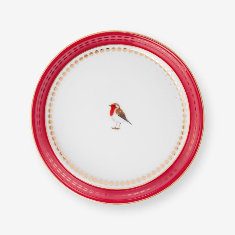 Pip Studio Love Birds Kırmızı Porselen Çay Tabağı 9 Cm