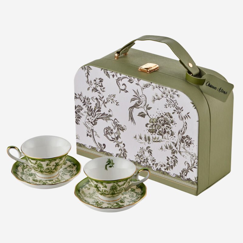 Chiara Alessi Flower Garden Yeşil Porselen Kahve Fincan Seti 90 Ml