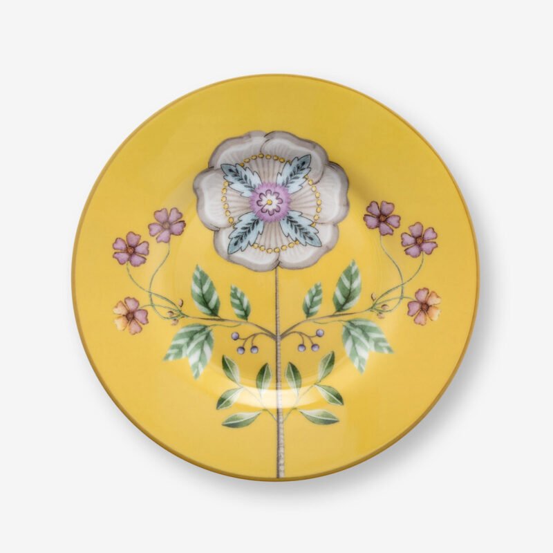 Pip Studio Lily & Lotus Sarı Porselen Petit Four Tabağı 12 Cm
