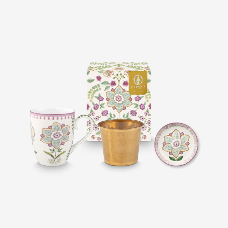 Pip Studio Lily & Lotus Mor Porselen Çay Seti 350 Ml