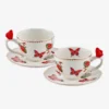 Chiara Alessi Butterfly Kırmızı Porselen Kahve Fincan Seti 120 Ml