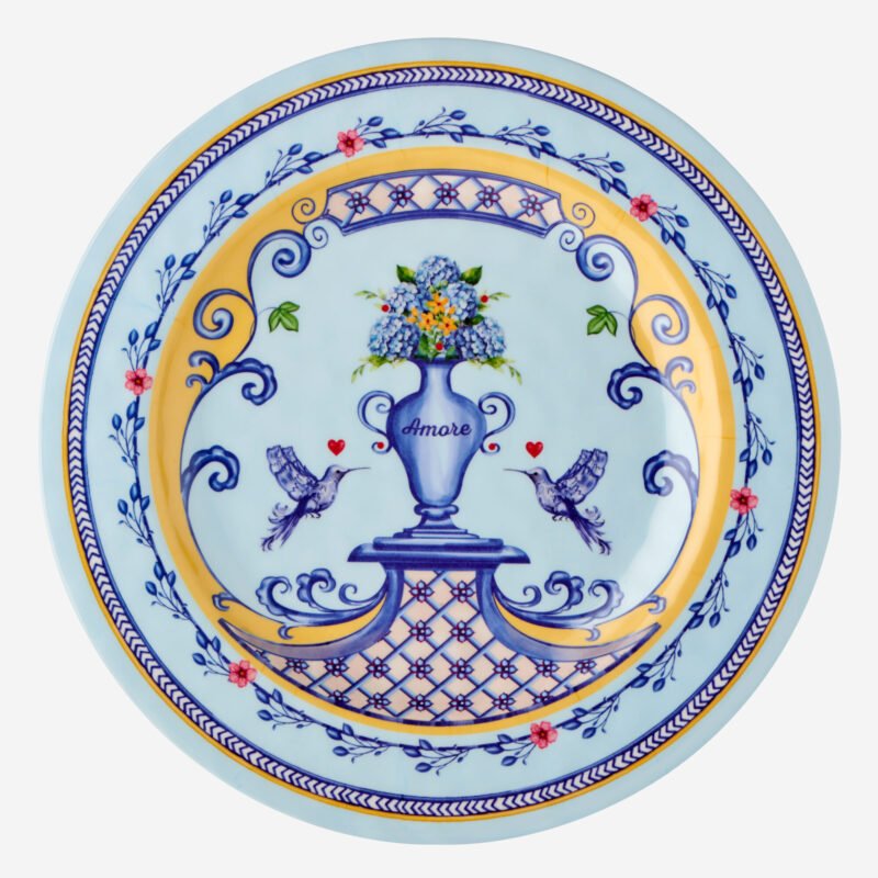 Chiara Alessi Amore Mavi Melamin Yemek Tabağı 28 Cm