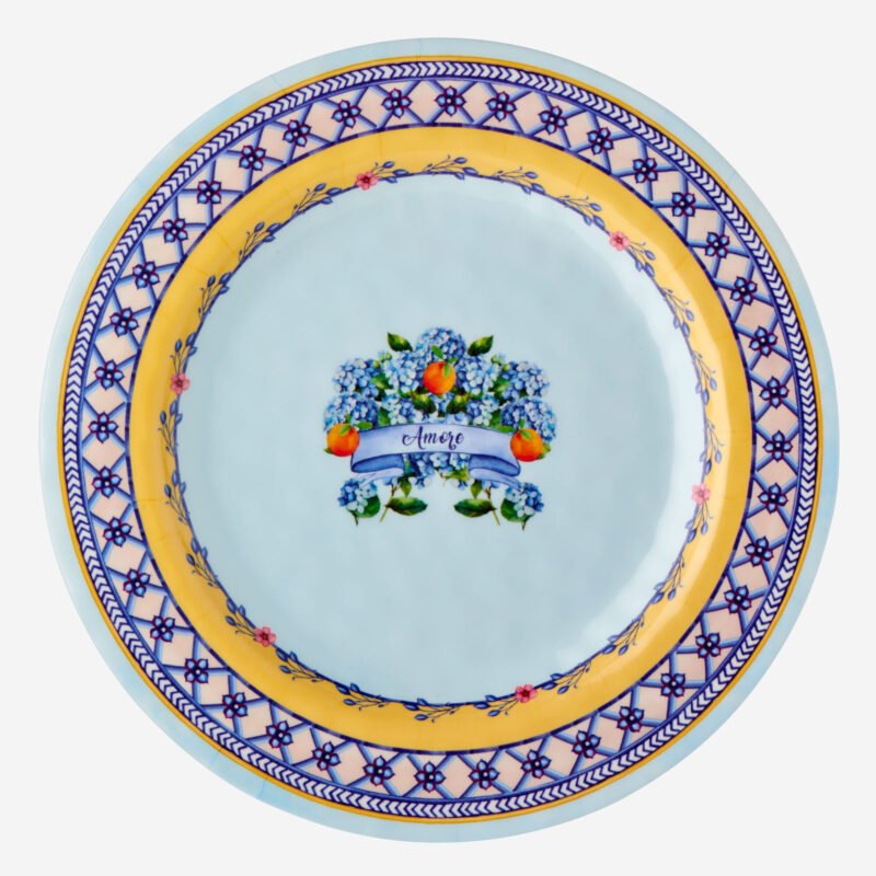 Chiara Alessi Amore Mavi Melamin Yemek Tabağı 28 Cm