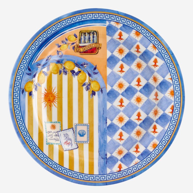 Chiara Alessi Cote D Azur Mavi Melamin Yemek Tabağı 28 Cm