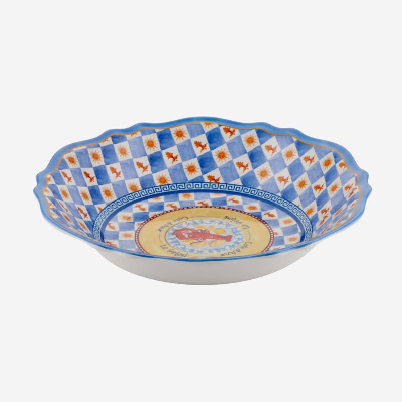 Chiara Alessi Cote D Azur Mavi Melamin Servis Kasesi 35 Cm