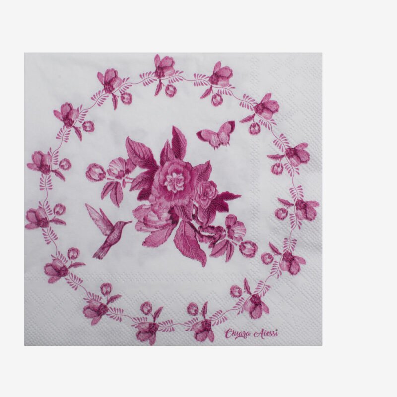 Chiara Alessi Primavera Pembe Kağıt Peçete 33x33 Cm