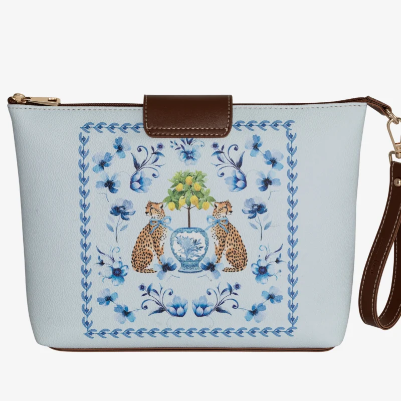 Chiara Alessi Açık Mavi Vegan Deri Clutch & Portföy Çanta