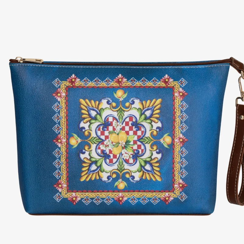 Chiara Alessi Mavi Vegan Deri Clutch & Portföy Çanta