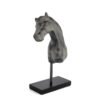 Mermer Ayaklı Füme At Kafası Obje 39x23cm