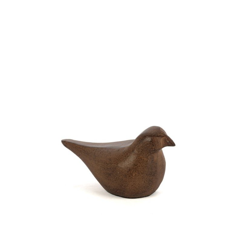 Koyu Ahşap Kuş Dek Obje 16x3cm