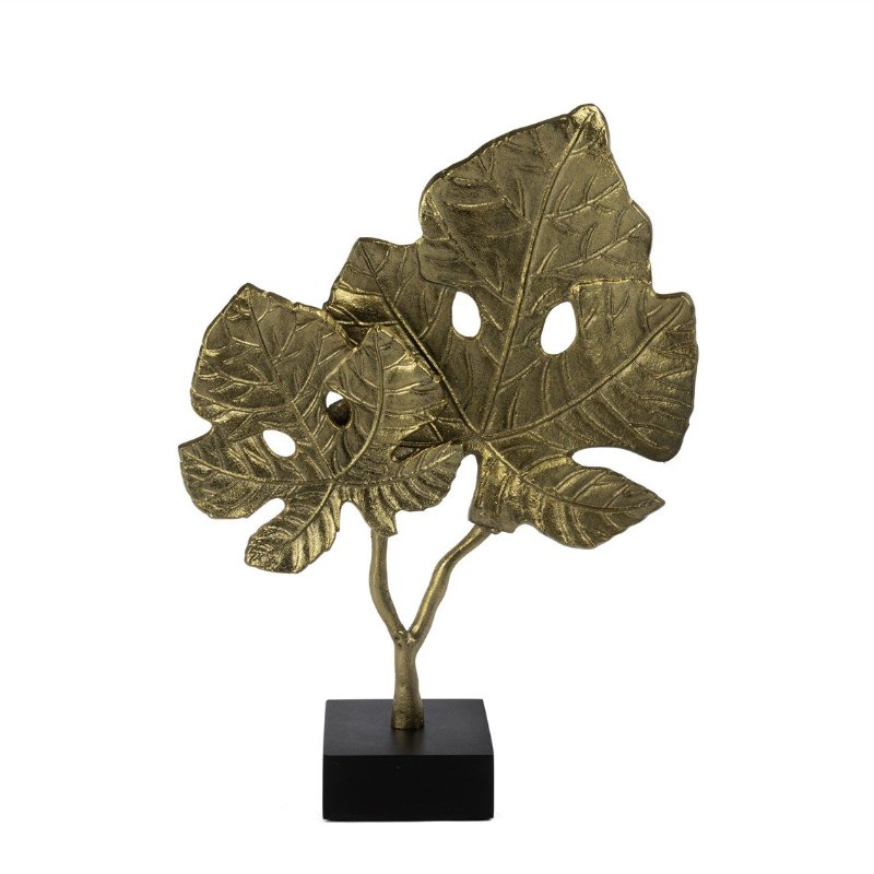 Mermer Ayaklı Gold 2li Yaprak 54x39cm